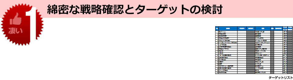 綿密な戦略確認とターゲットの検討