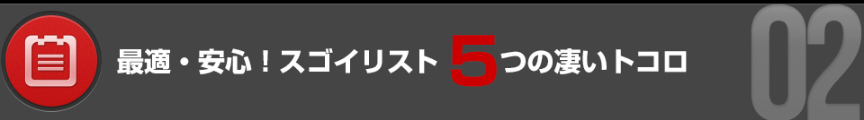 最適・安心！スゴイリスト 5つの凄いトコロ 