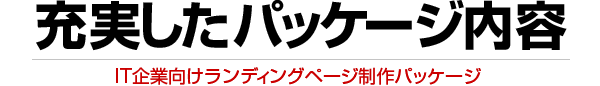 IT企業向けランディングページ制作パッケージ